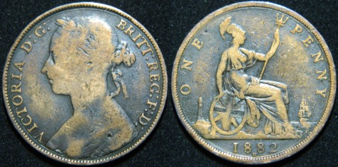 1882 H Penny