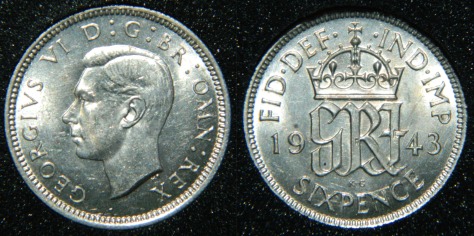 1943 Sixpence